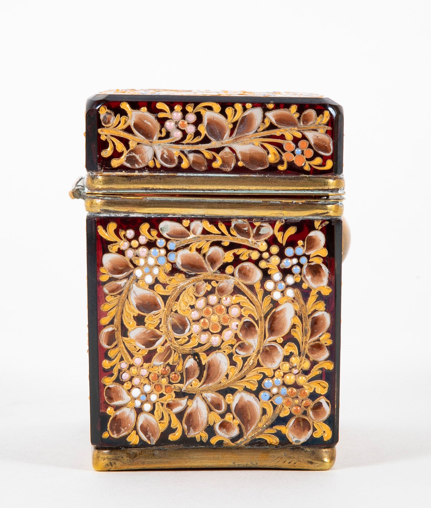 A 19th Century Moser Enameled Glass Box