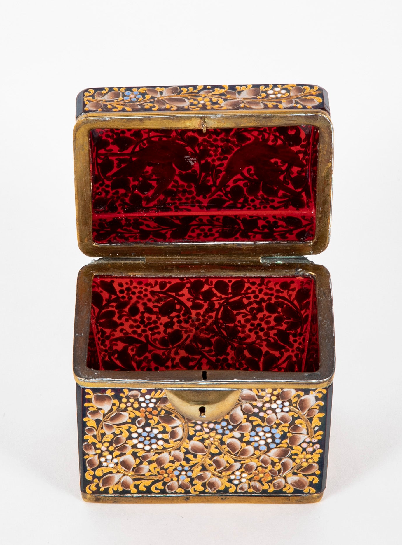 A 19th Century Moser Enameled Glass Box