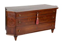 Italian Neoclassical Marquetry Commode of Unusual Shape