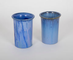 Pair of Blue Fulper Art Pottery Vases