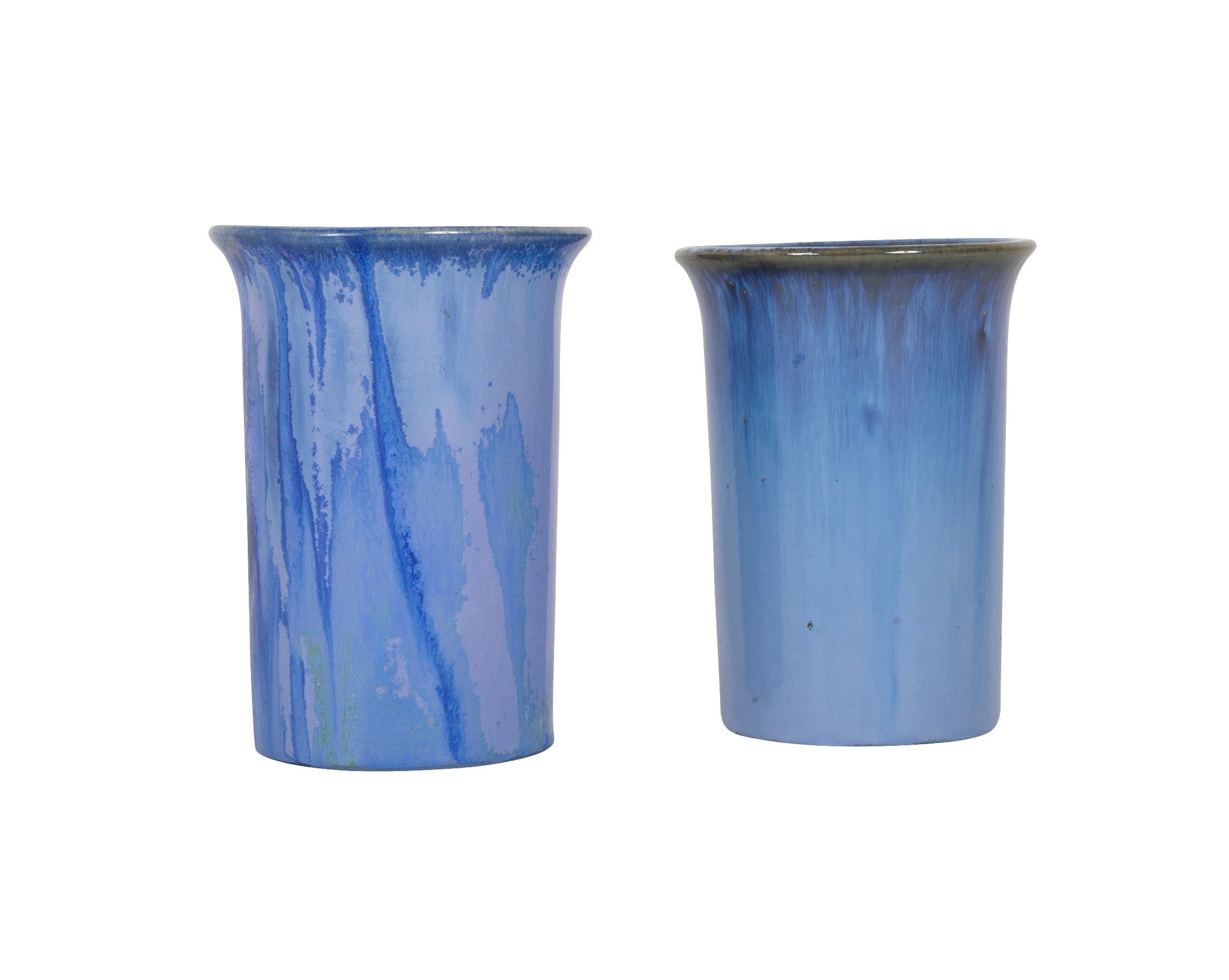 Pair of Blue Fulper Art Pottery Vases