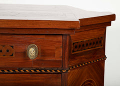 Italian Neoclassical Marquetry Commode of Unusual Shape