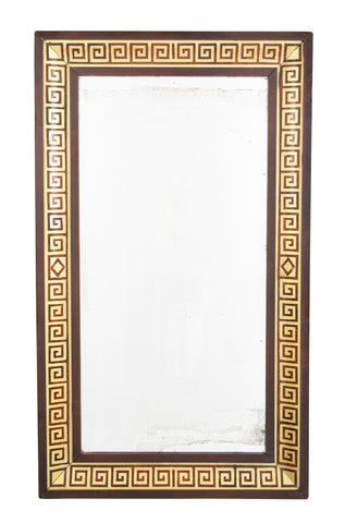 Classic Empire Gilded Scagliola ( Greek Key ) Border Mirror