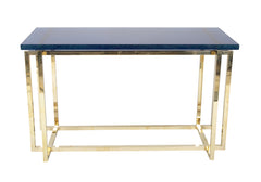 Romeo Rega Brass Console Table with Custom Top