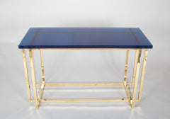 Romeo Rega Brass Console Table with Custom Top