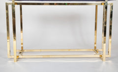 Romeo Rega Brass Console Table with Custom Top
