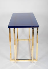 Romeo Rega Brass Console Table with Custom Top