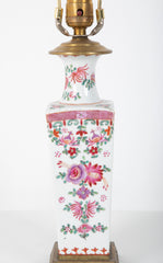 Pair of Early 20th Century Famille Rose Porcelain Lamps
