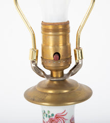 Pair of Early 20th Century Famille Rose Porcelain Lamps