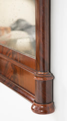 French Pier Mirror with Crotched Mahogany Detail