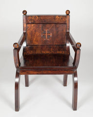 19th Century Olivewood Curule Form Armchair