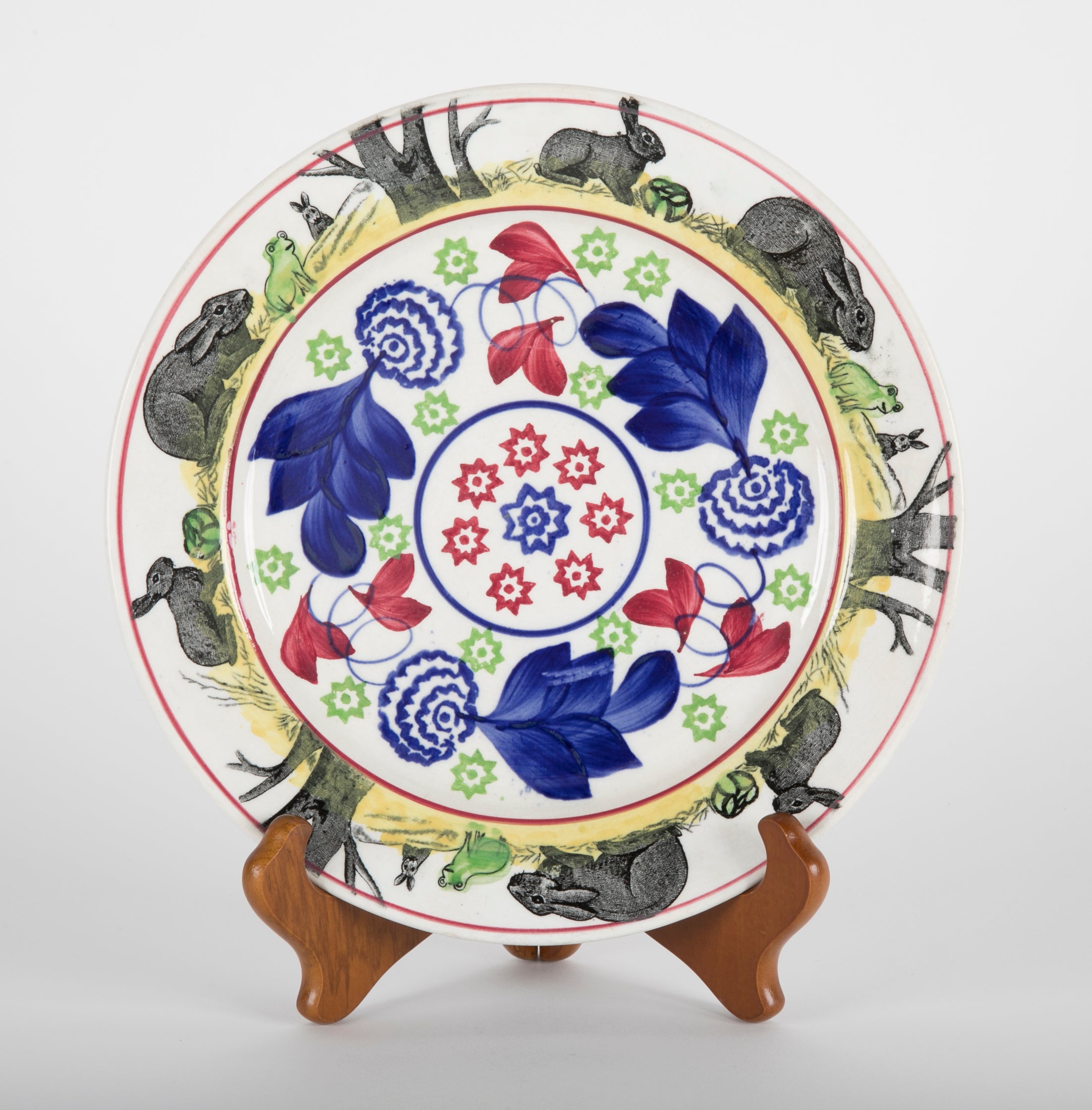 English "Rabbitware" Plates with Various Scenes & Patterns
