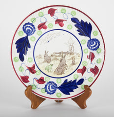 English "Rabbitware" Plates with Various Scenes & Patterns
