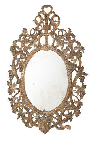 George I Period Mirror with Grape Vine Motif Frame