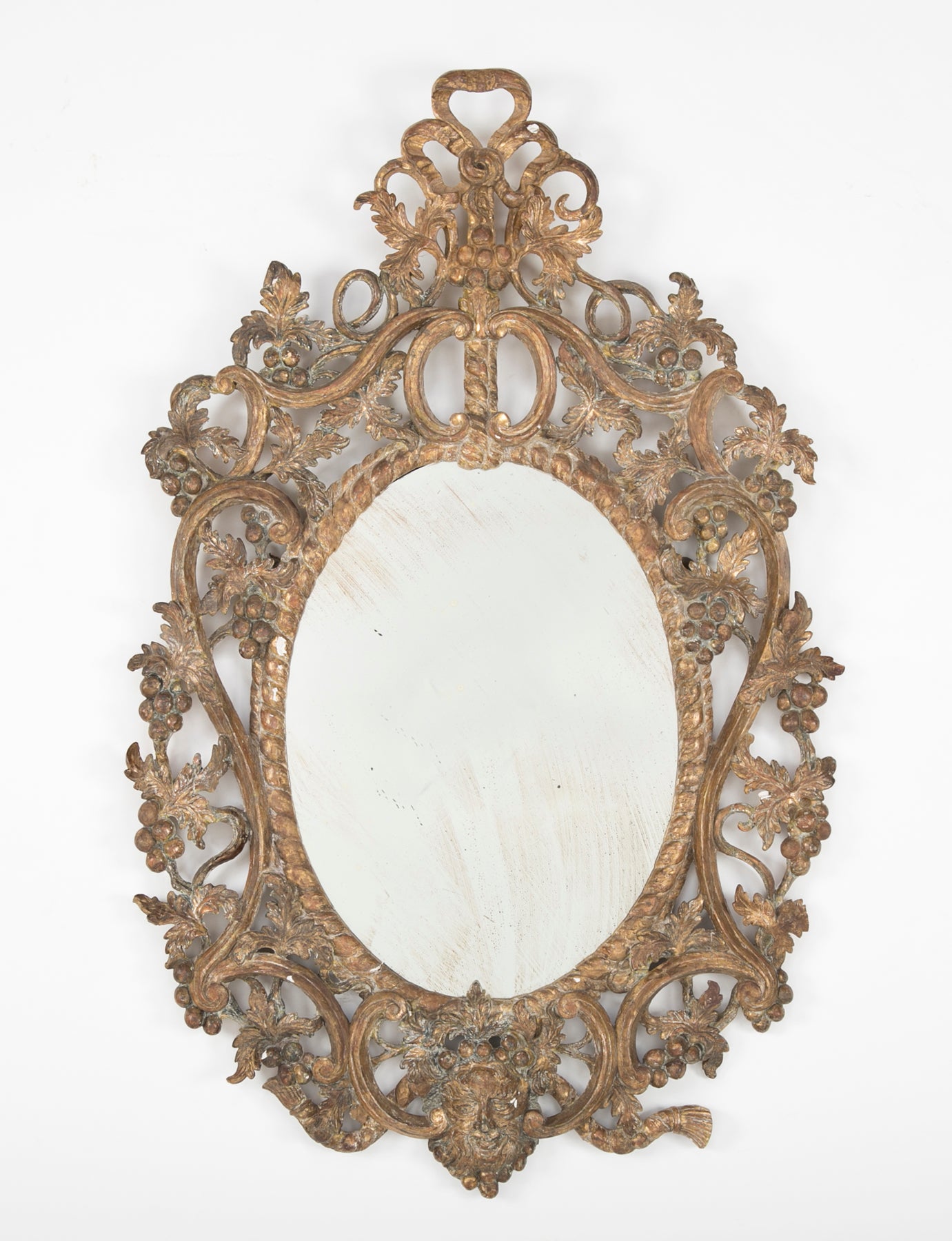 George I Period Mirror with Grape Vine Motif Frame