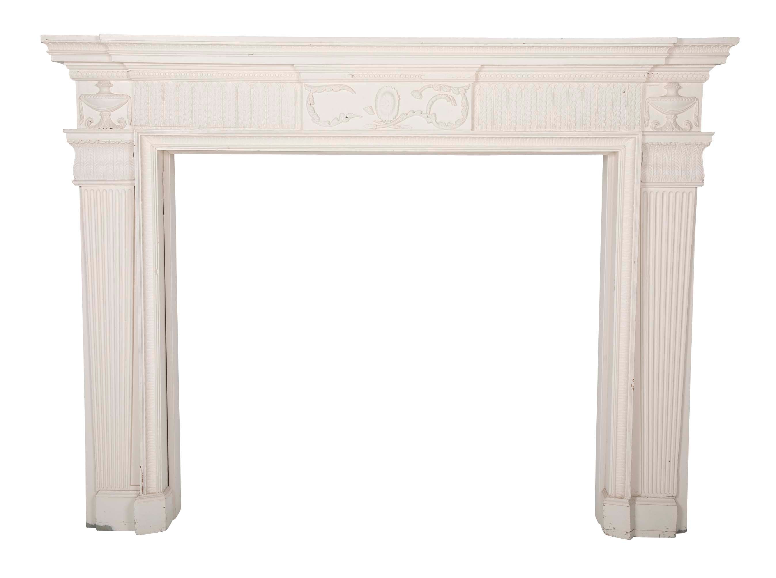 American Federal Mantle of Pine with Superb Architectural & Decorative Elements
