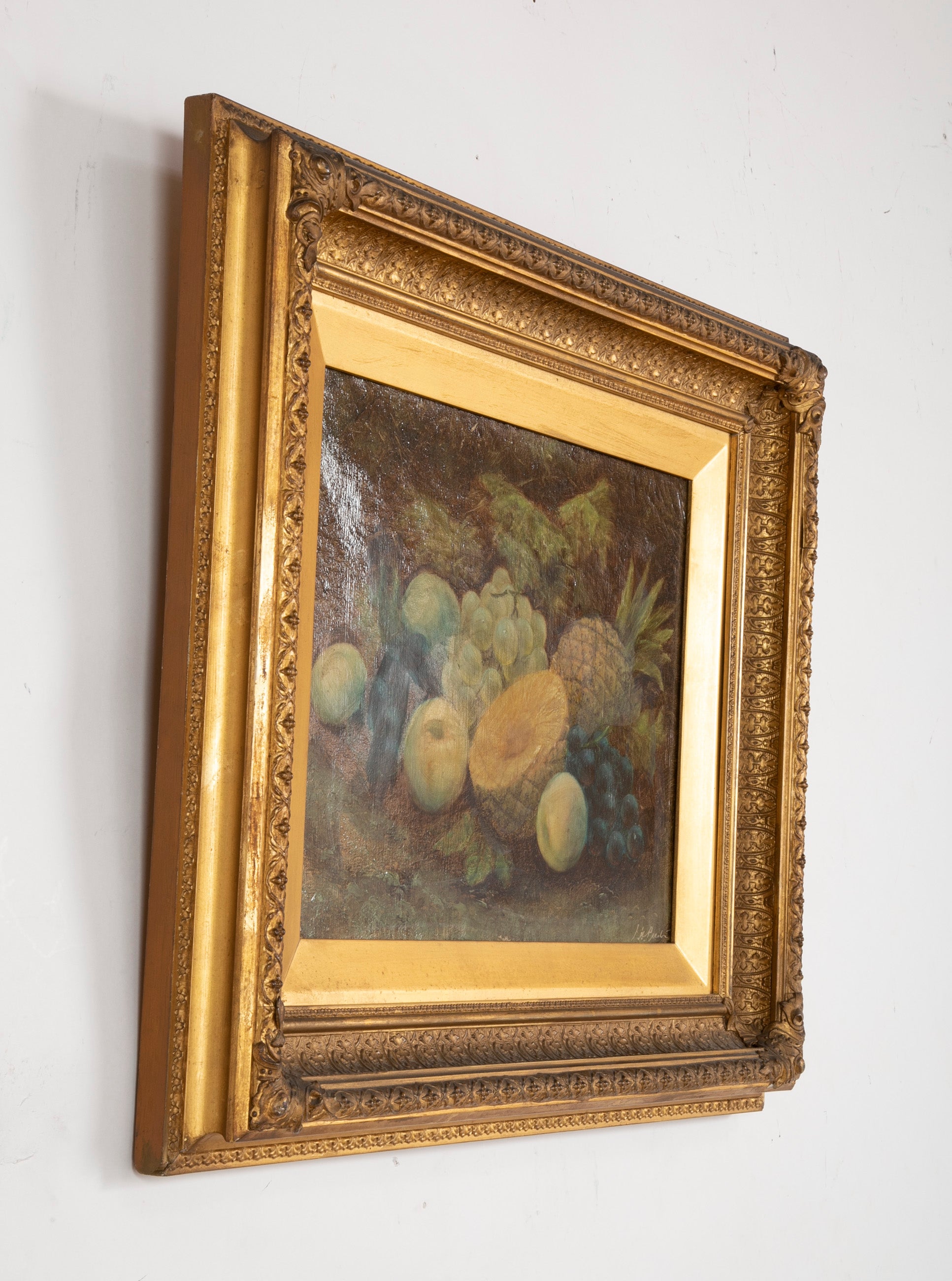 Pair of 19th Century Oil on Canvas Still Life Fruit Paintings