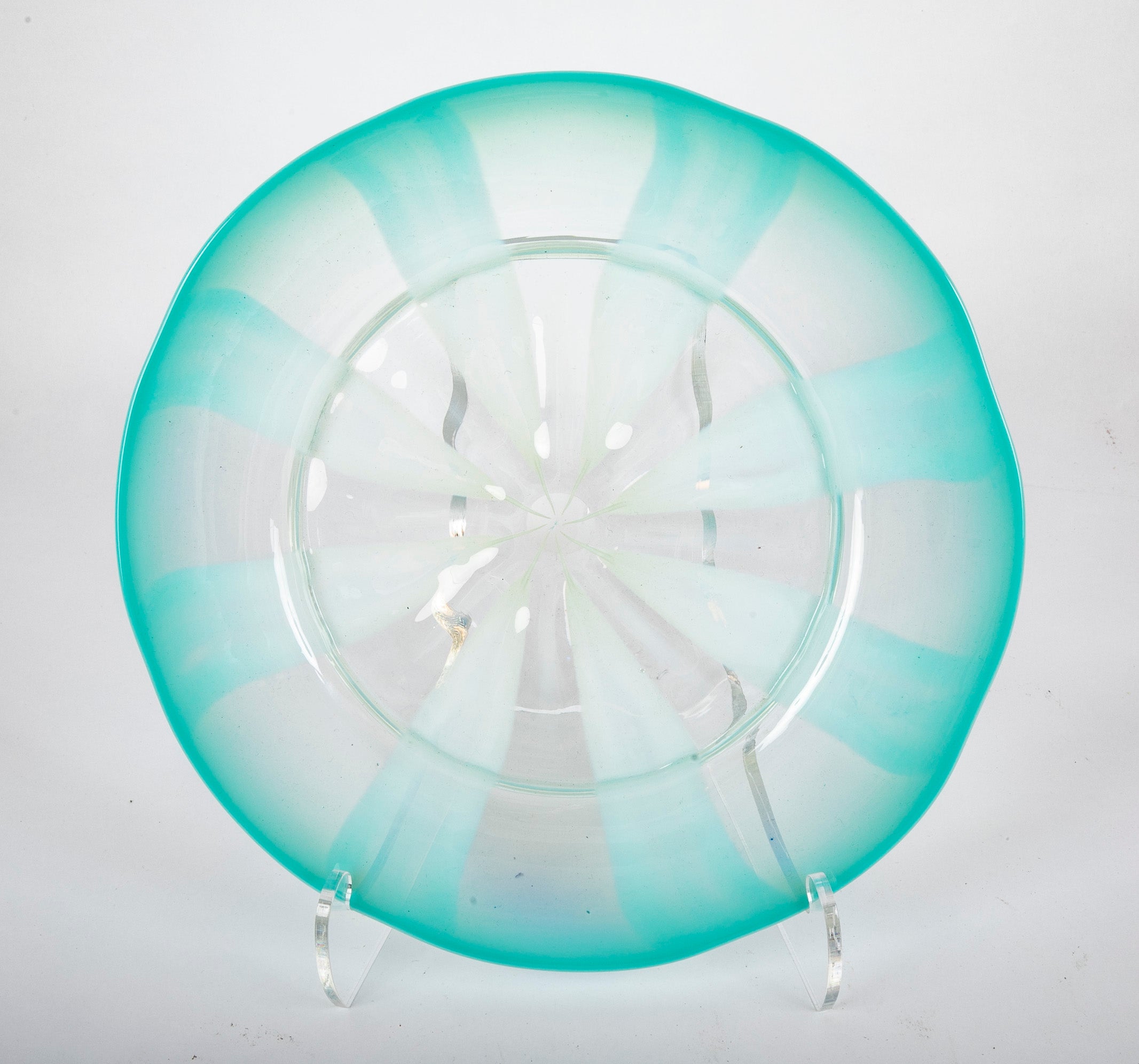 A Signed Tiffany Favrile Pastel Glass Plate