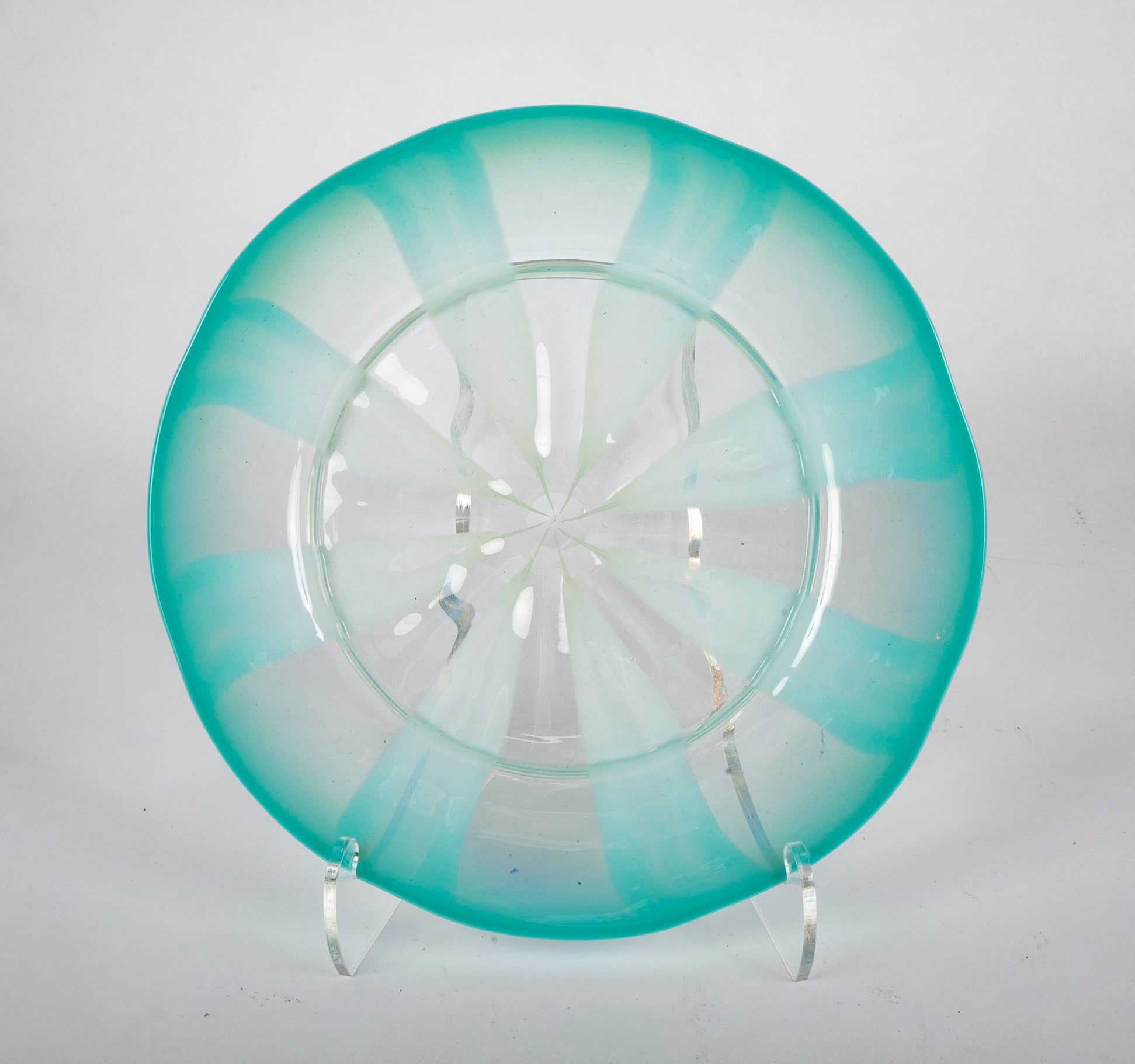 A Signed Tiffany Favrile Pastel Glass Plate