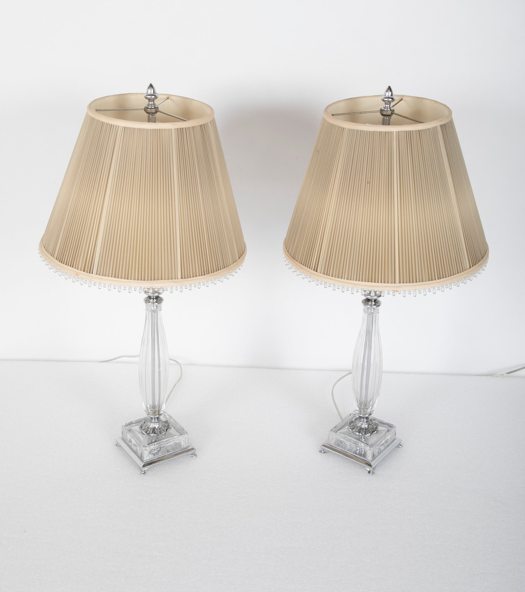 A Pair of Fine Quality Crystal Candlestick Lamps Avery Dash Collections