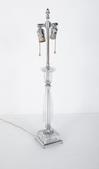 A Pair of Fine Quality Crystal Candlestick Lamps