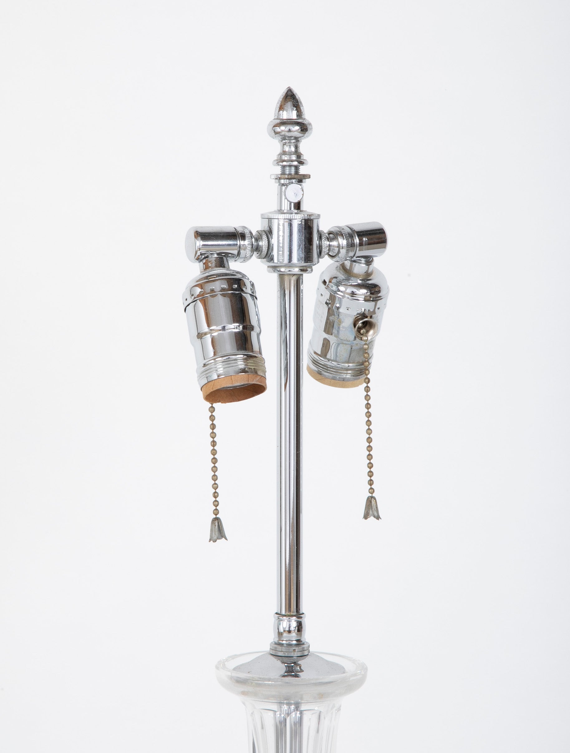 A Pair of Fine Quality Crystal Candlestick Lamps