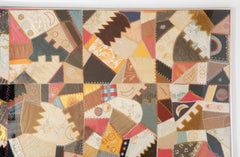 A Framed Four X Four Paneled Crazy Quilt