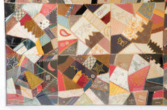 A Framed Four X Four Paneled Crazy Quilt