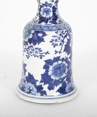 A Pair of 19th Century Signed Blue & White Chinese Candlesticks