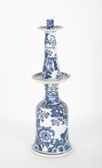A Pair of 19th Century Signed Blue & White Chinese Candlesticks