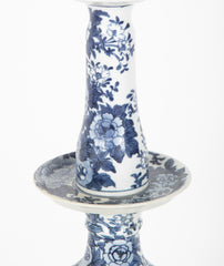 A Pair of 19th Century Signed Blue & White Chinese Candlesticks