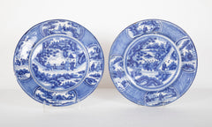 A Pair of 18th Century Delft Blue & White Chargers