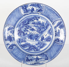 A Pair of 18th Century Delft Blue & White Chargers