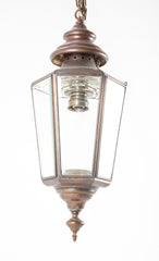 A Patinated Brass Lantern