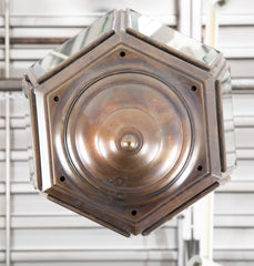 A Patinated Brass Lantern