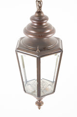 A Patinated Brass Lantern