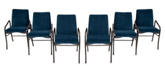 Set of 6 Italian Mid-Century Malatesta & Maison Armchairs