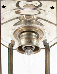 A Patinated Brass Lantern