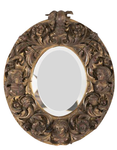 Italian Baroque or Rococo Carved Frame with Mirror