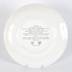 Set of 12 Wedgwood Dinner Plates Commemorating 150th Anniversary of the Peabody Essex Museum of Salem, MA