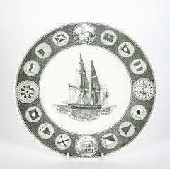 Set of 12 Wedgwood Dinner Plates Commemorating 150th Anniversary of the Peabody Essex Museum of Salem, MA