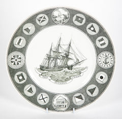 Set of 12 Wedgwood Dinner Plates Commemorating 150th Anniversary of the Peabody Essex Museum of Salem, MA