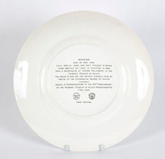 Set of 12 Wedgwood Dinner Plates Commemorating 150th Anniversary of the Peabody Essex Museum of Salem, MA