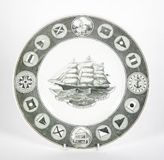 Set of 12 Wedgwood Dinner Plates Commemorating 150th Anniversary of the Peabody Essex Museum of Salem, MA