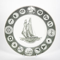 Set of 12 Wedgwood Dinner Plates Commemorating 150th Anniversary of the Peabody Essex Museum of Salem, MA