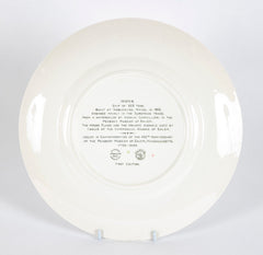 Set of 12 Wedgwood Dinner Plates Commemorating 150th Anniversary of the Peabody Essex Museum of Salem, MA