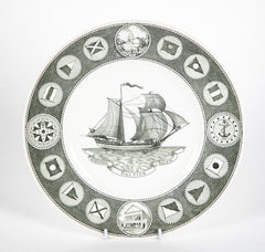 Set of 12 Wedgwood Dinner Plates Commemorating 150th Anniversary of the Peabody Essex Museum of Salem, MA