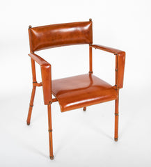 Jacques Adnet Leather Wrapped Chair Documented in the Definitive Catalog