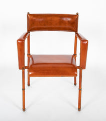 Jacques Adnet Leather Wrapped Chair Documented in the Definitive Catalog