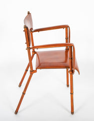 Jacques Adnet Leather Wrapped Chair Documented in the Definitive Catalog